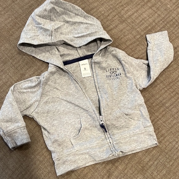 Carter’s 3-piece baby boy bundle clothing romper pants zip up hoodie jacket 6M - Picture 7 of 9